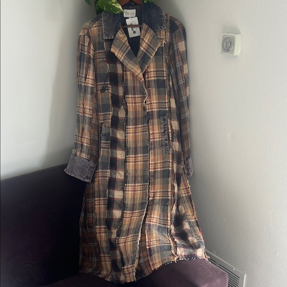 Oli & Hali Plaid Trench Coat